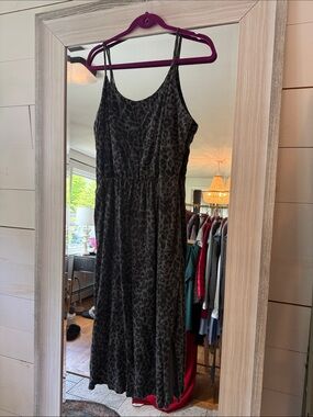 Old Navy Black Leopard-Print Maxi Dress
